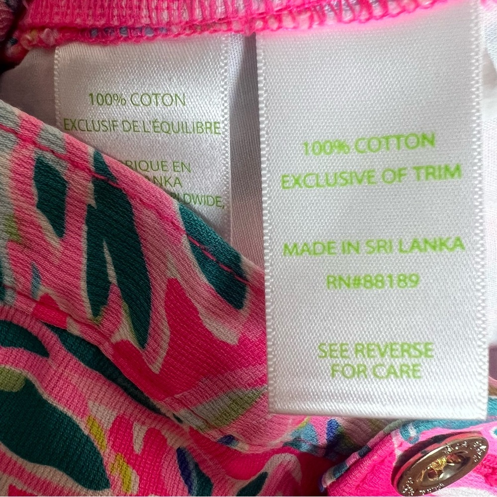 LILLY PULITZER Mini Callahan Girls Shorts Pink Toucan Can Sz 12 Adjustable Waist - Picture 6 of 9